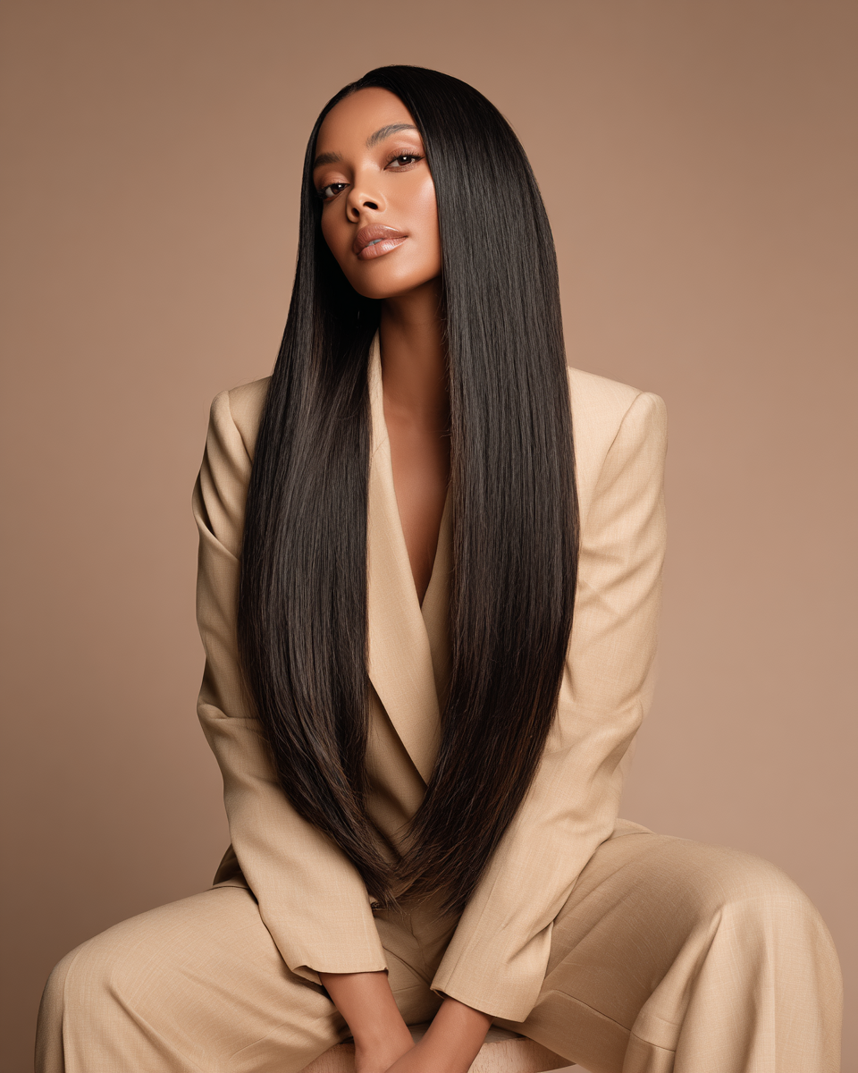 Luxury Long Straight Pastel  Lace Wig